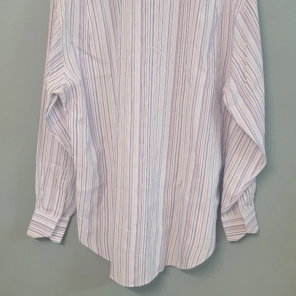 Tailorbyrd Mens Striped Multicolor Preppy‎ Coastal Button Front Size Large